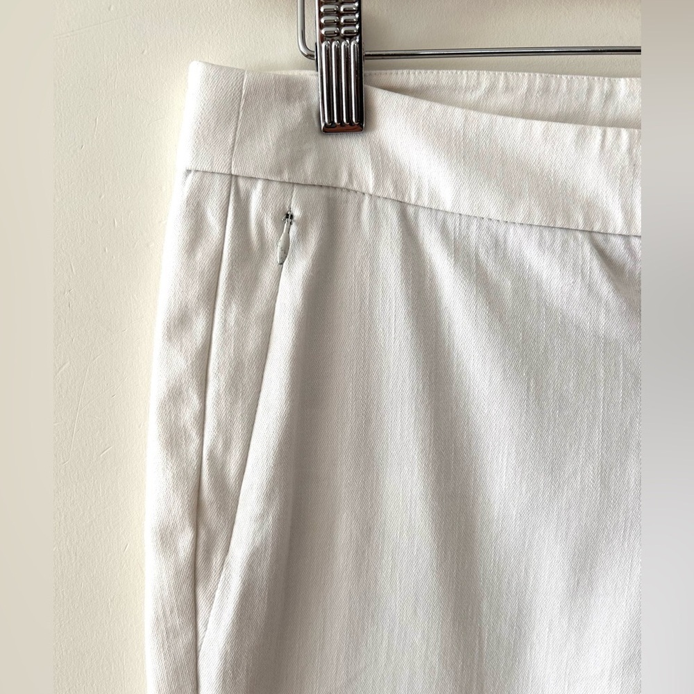 AKRIS PUNTO Cotton-Blend Straight Leg White Trousers | US 6 - Picture 4 of 7